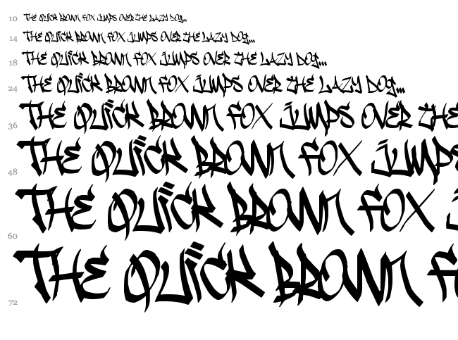 Sadoc Wild font waterfall